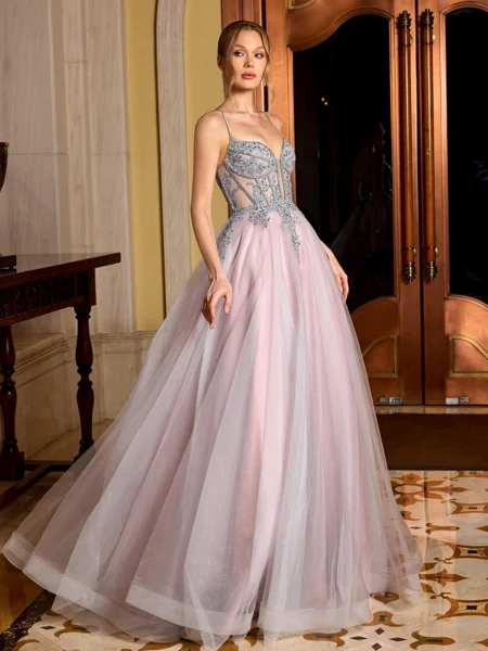 A-line Spaghetti Straps...