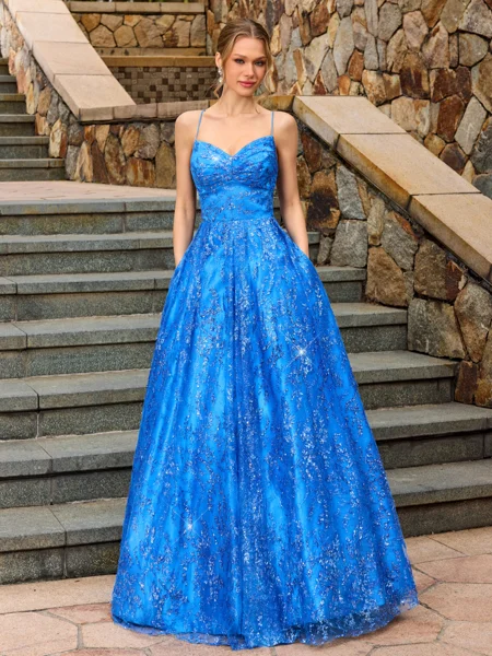 A-line Spaghetti Straps...