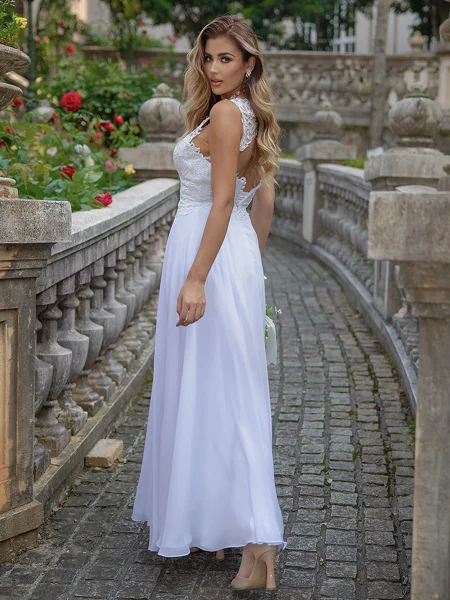 A-line/Princess Chiffon...