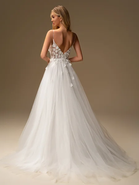 A-line V-neck Appliques...