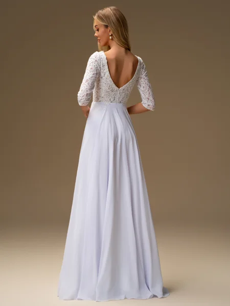 A-line V-neck 3/4 Sleeves...