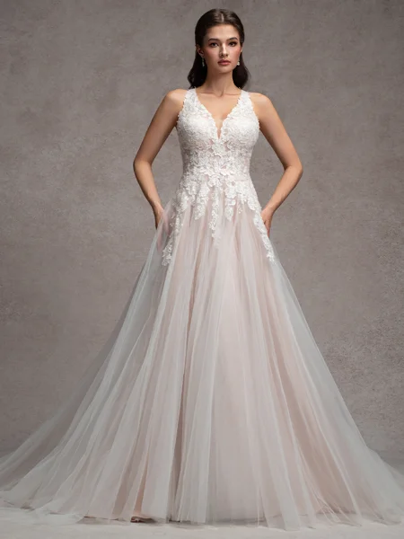 A-Line/Princess Tulle Lace...