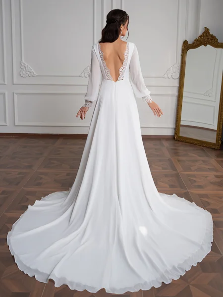 A-Line/Princess Chiffon...