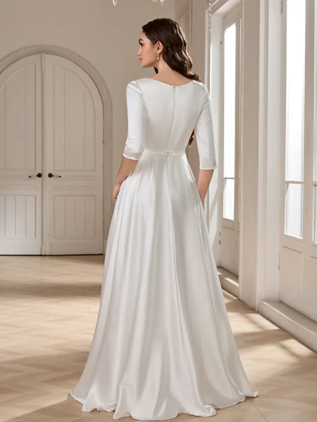 A-line Bateau 3/4 Sleeves...