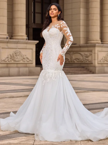 Trumpet/Mermaid Tulle Scoop...