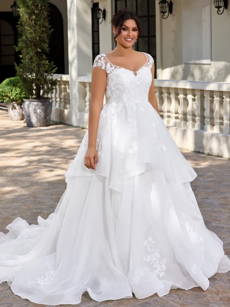 A-line Sweetheart Appliques...