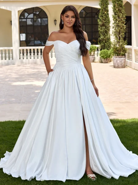 Ball-Gown Off-the-Shoulder...