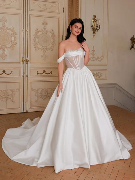 Ball-Gown Off-the-Shoulder...