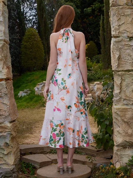 A-line Halter Bow...