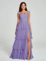 A-line/Princess Straps Floor-Length Sleeveless Tulle Bridesmaid Dress