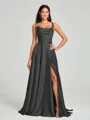 A-line/Princess Square Sweep Train Sleeveless Silk Like Satin Bridesmaid Dress