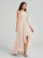 A-line/Princess One-Shoulder Asymmetrical Sleeveless Chiffon Bridesmaid Dress