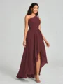 A-line/Princess One-Shoulder Asymmetrical Sleeveless Chiffon Bridesmaid Dress