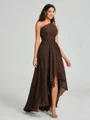 A-line/Princess One-Shoulder Asymmetrical Sleeveless Chiffon Bridesmaid Dress
