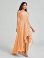 A-line/Princess One-Shoulder Asymmetrical Sleeveless Chiffon Bridesmaid Dress