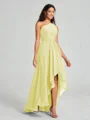 A-line/Princess One-Shoulder Asymmetrical Sleeveless Chiffon Bridesmaid Dress