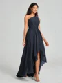 A-line/Princess One-Shoulder Asymmetrical Sleeveless Chiffon Bridesmaid Dress