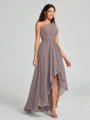 A-line/Princess One-Shoulder Asymmetrical Sleeveless Chiffon Bridesmaid Dress