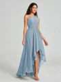 A-line/Princess One-Shoulder Asymmetrical Sleeveless Chiffon Bridesmaid Dress