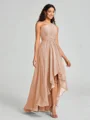 A-line/Princess One-Shoulder Asymmetrical Sleeveless Chiffon Bridesmaid Dress