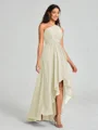 A-line/Princess One-Shoulder Asymmetrical Sleeveless Chiffon Bridesmaid Dress