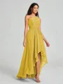 A-line/Princess One-Shoulder Asymmetrical Sleeveless Chiffon Bridesmaid Dress