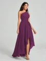 A-line/Princess One-Shoulder Asymmetrical Sleeveless Chiffon Bridesmaid Dress
