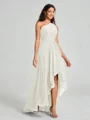 A-line/Princess One-Shoulder Asymmetrical Sleeveless Chiffon Bridesmaid Dress