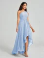 A-line/Princess One-Shoulder Asymmetrical Sleeveless Chiffon Bridesmaid Dress