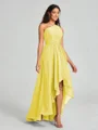 A-line/Princess One-Shoulder Asymmetrical Sleeveless Chiffon Bridesmaid Dress