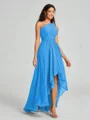 A-line/Princess One-Shoulder Asymmetrical Sleeveless Chiffon Bridesmaid Dress