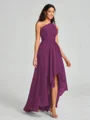 A-line/Princess One-Shoulder Asymmetrical Sleeveless Chiffon Bridesmaid Dress