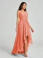 A-line/Princess One-Shoulder Asymmetrical Sleeveless Chiffon Bridesmaid Dress