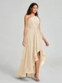 A-line/Princess One-Shoulder Asymmetrical Sleeveless Chiffon Bridesmaid Dress