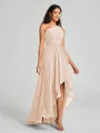 A-line/Princess One-Shoulder Asymmetrical Sleeveless Chiffon Bridesmaid Dress