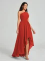 A-line/Princess One-Shoulder Asymmetrical Sleeveless Chiffon Bridesmaid Dress