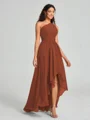 A-line/Princess One-Shoulder Asymmetrical Sleeveless Chiffon Bridesmaid Dress