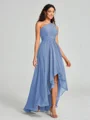 A-line/Princess One-Shoulder Asymmetrical Sleeveless Chiffon Bridesmaid Dress