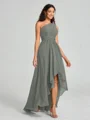 A-line/Princess One-Shoulder Asymmetrical Sleeveless Chiffon Bridesmaid Dress