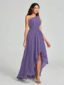 A-line/Princess One-Shoulder Asymmetrical Sleeveless Chiffon Bridesmaid Dress