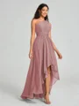 A-line/Princess One-Shoulder Asymmetrical Sleeveless Chiffon Bridesmaid Dress