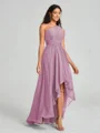 A-line/Princess One-Shoulder Asymmetrical Sleeveless Chiffon Bridesmaid Dress