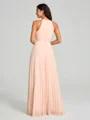 A-line/Princess Halter Floor-Length Sleeveless Chiffon Bridesmaid Dress