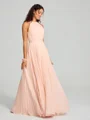 A-line/Princess Halter Floor-Length Sleeveless Chiffon Bridesmaid Dress