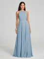 A-line/Princess Halter Floor-Length Sleeveless Chiffon Bridesmaid Dress