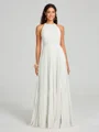 A-line/Princess Halter Floor-Length Sleeveless Chiffon Bridesmaid Dress
