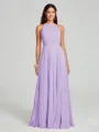 A-line/Princess Halter Floor-Length Sleeveless Chiffon Bridesmaid Dress