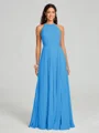 A-line/Princess Halter Floor-Length Sleeveless Chiffon Bridesmaid Dress