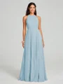 A-line/Princess Halter Floor-Length Sleeveless Chiffon Bridesmaid Dress