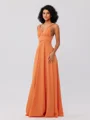 A-Line/Princess Jersey Ruched V-neck Sleeveless Floor-Length Bridesmaid Dresses